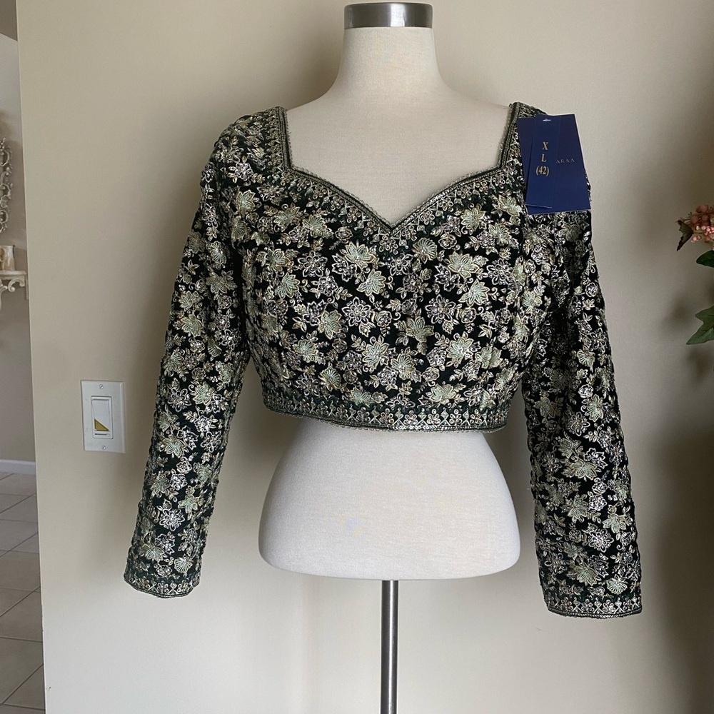 Designer saree sari blouse crop top NWT